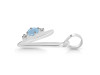 Aquamarine & White Topaz Alphabet V Pendant AQM-RDA-22.