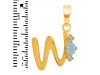 Aquamarine & White Topaz Alphabet W Pendant AQM-RDA-23.