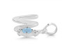 Aquamarine & White Topaz Alphabet W Pendant AQM-RDA-23.