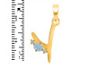 Aquamarine & White Topaz Alphabet Y Pendant AQM-RDA-25.