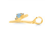 Aquamarine & White Topaz Alphabet Y Pendant AQM-RDA-25.