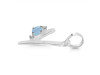 Aquamarine & White Topaz Alphabet Y Pendant AQM-RDA-25.