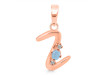 Aquamarine & White Topaz Alphabet Z Pendant AQM-RDA-26.