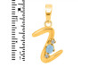 Aquamarine & White Topaz Alphabet Z Pendant AQM-RDA-26.