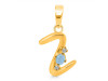 Aquamarine & White Topaz Alphabet Z Pendant AQM-RDA-26.