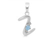 Aquamarine & White Topaz Alphabet Z Pendant AQM-RDA-26.