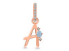 Aquamarine & White Topaz Alphabet A Pendant AQM-RDA-27.