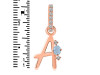 Aquamarine & White Topaz Alphabet A Pendant AQM-RDA-27.