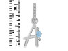Aquamarine & White Topaz Alphabet A Pendant AQM-RDA-27.