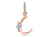 Aquamarine & White Topaz Alphabet C Pendant AQM-RDA-29.