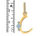 Aquamarine & White Topaz Alphabet C Pendant AQM-RDA-29.