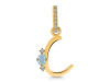 Aquamarine & White Topaz Alphabet C Pendant AQM-RDA-29.