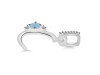 Aquamarine & White Topaz Alphabet C Pendant AQM-RDA-29.