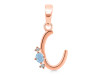 Aquamarine & White Topaz Alphabet C Pendant AQM-RDA-3.