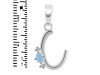 Aquamarine & White Topaz Alphabet C Pendant AQM-RDA-3.