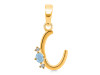 Aquamarine & White Topaz Alphabet C Pendant AQM-RDA-3.