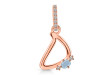 Aquamarine & White Topaz Alphabet D Pendant AQM-RDA-30.
