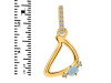 Aquamarine & White Topaz Alphabet D Pendant AQM-RDA-30.