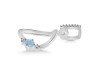 Aquamarine & White Topaz Alphabet D Pendant AQM-RDA-30.