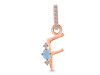 Aquamarine & White Topaz Alphabet F Pendant AQM-RDA-32.