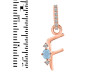 Aquamarine & White Topaz Alphabet F Pendant AQM-RDA-32.
