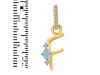 Aquamarine & White Topaz Alphabet F Pendant AQM-RDA-32.