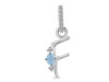 Aquamarine & White Topaz Alphabet F Pendant AQM-RDA-32.