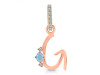 Aquamarine & White Topaz Alphabet G Pendant AQM-RDA-33.
