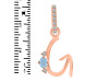 Aquamarine & White Topaz Alphabet G Pendant AQM-RDA-33.