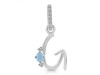 Aquamarine & White Topaz Alphabet G Pendant AQM-RDA-33.