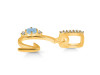 Aquamarine & White Topaz Alphabet G Pendant AQM-RDA-33.