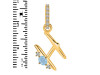 Aquamarine & White Topaz Alphabet H Pendant AQM-RDA-34.