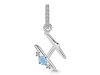 Aquamarine & White Topaz Alphabet H Pendant AQM-RDA-34.