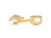 Aquamarine & White Topaz Alphabet H Pendant AQM-RDA-34.