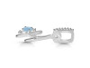 Aquamarine & White Topaz Alphabet H Pendant AQM-RDA-34.