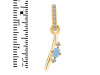 Aquamarine & White Topaz Alphabet I Pendant AQM-RDA-35.