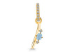Aquamarine & White Topaz Alphabet I Pendant AQM-RDA-35.