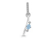 Aquamarine & White Topaz Alphabet I Pendant AQM-RDA-35.