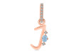 Aquamarine & White Topaz Alphabet J Pendant AQM-RDA-36.
