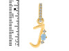 Aquamarine & White Topaz Alphabet J Pendant AQM-RDA-36.