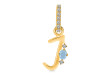 Aquamarine & White Topaz Alphabet J Pendant AQM-RDA-36.