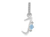 Aquamarine & White Topaz Alphabet J Pendant AQM-RDA-36.