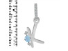 Aquamarine & White Topaz Alphabet K Pendant AQM-RDA-37.