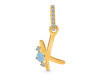 Aquamarine & White Topaz Alphabet K Pendant AQM-RDA-37.