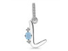 Aquamarine & White Topaz Alphabet L Pendant AQM-RDA-38.