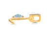 Aquamarine & White Topaz Alphabet L Pendant AQM-RDA-38.