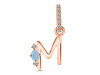 Aquamarine & White Topaz Alphabet M Pendant AQM-RDA-39.
