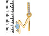 Aquamarine & White Topaz Alphabet M Pendant AQM-RDA-39.