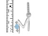 Aquamarine & White Topaz Alphabet M Pendant AQM-RDA-39.