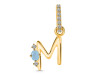 Aquamarine & White Topaz Alphabet M Pendant AQM-RDA-39.